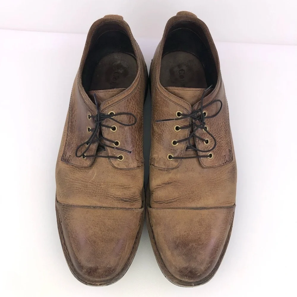 Cole Haan Brown Leather Cap Toe Oxford Dress Shoes Size 10